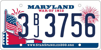 MD license plate 3BJ3756