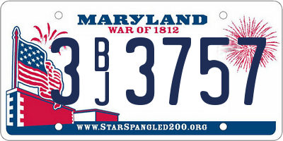 MD license plate 3BJ3757
