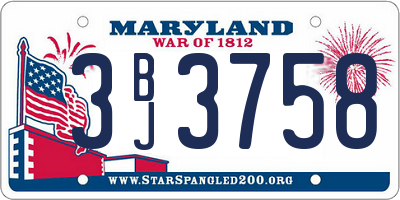 MD license plate 3BJ3758
