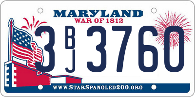 MD license plate 3BJ3760