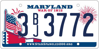 MD license plate 3BJ3772