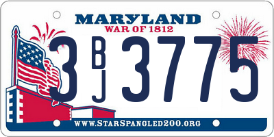 MD license plate 3BJ3775