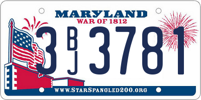 MD license plate 3BJ3781