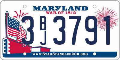 MD license plate 3BJ3791