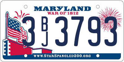 MD license plate 3BJ3793