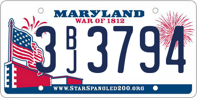 MD license plate 3BJ3794