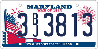 MD license plate 3BJ3813