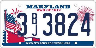 MD license plate 3BJ3824