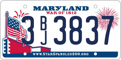 MD license plate 3BJ3837