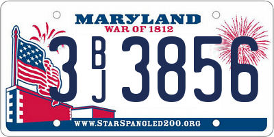 MD license plate 3BJ3856