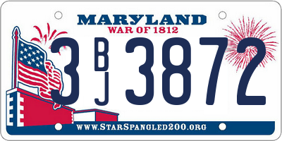 MD license plate 3BJ3872