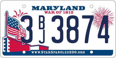 MD license plate 3BJ3874