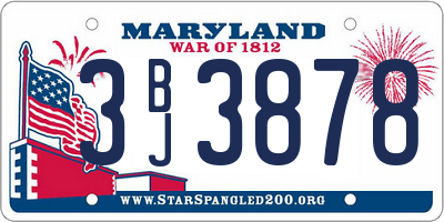 MD license plate 3BJ3878