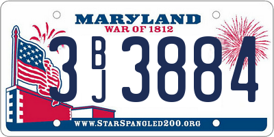 MD license plate 3BJ3884