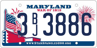 MD license plate 3BJ3886
