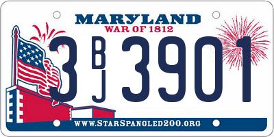 MD license plate 3BJ3901