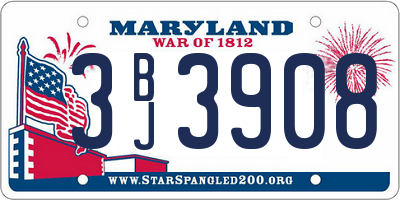 MD license plate 3BJ3908
