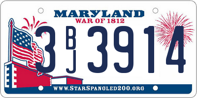 MD license plate 3BJ3914