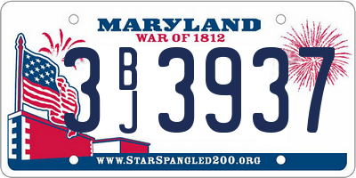 MD license plate 3BJ3937
