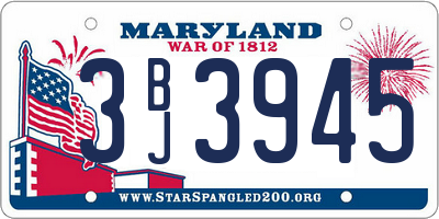 MD license plate 3BJ3945