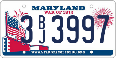 MD license plate 3BJ3997