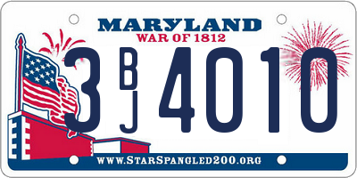 MD license plate 3BJ4010