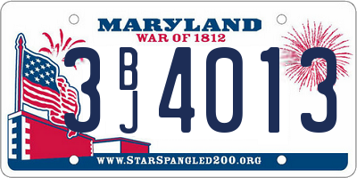 MD license plate 3BJ4013