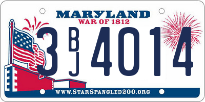 MD license plate 3BJ4014