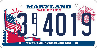 MD license plate 3BJ4019