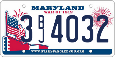 MD license plate 3BJ4032