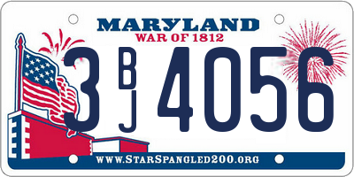 MD license plate 3BJ4056