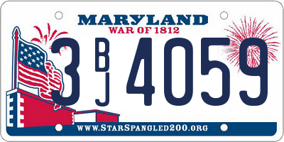 MD license plate 3BJ4059
