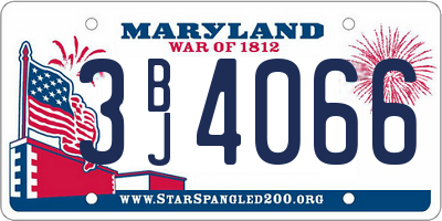 MD license plate 3BJ4066