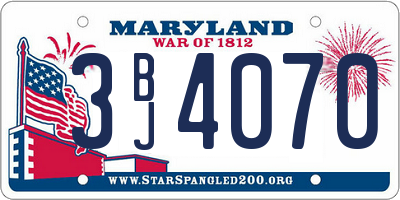 MD license plate 3BJ4070