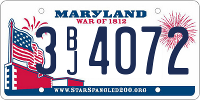 MD license plate 3BJ4072