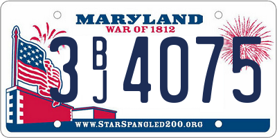 MD license plate 3BJ4075