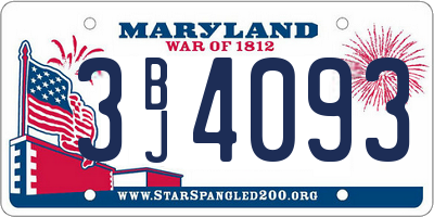 MD license plate 3BJ4093