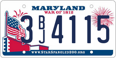 MD license plate 3BJ4115