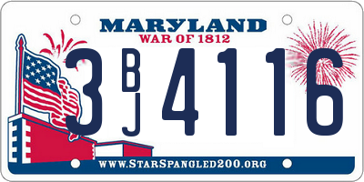 MD license plate 3BJ4116