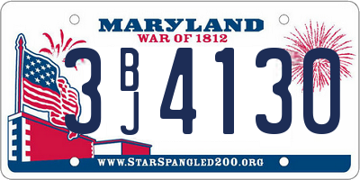 MD license plate 3BJ4130
