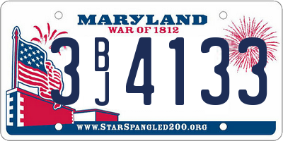 MD license plate 3BJ4133