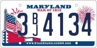 MD license plate 3BJ4134