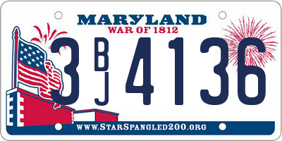 MD license plate 3BJ4136