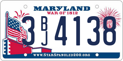 MD license plate 3BJ4138