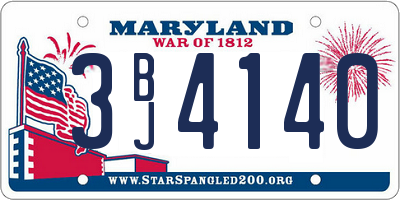 MD license plate 3BJ4140