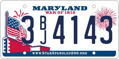 MD license plate 3BJ4143