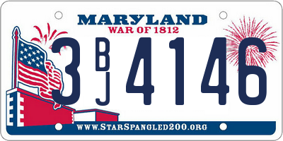 MD license plate 3BJ4146