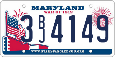 MD license plate 3BJ4149
