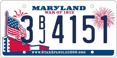 MD license plate 3BJ4151