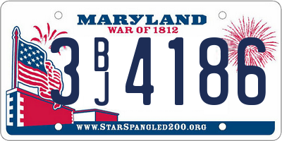 MD license plate 3BJ4186